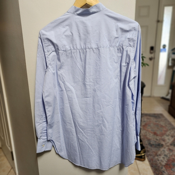 OFFICINE GENERALE - Amelia Organic Cotton Poplin Button Down Shirt - Baby Blue,M - Picture 10 of 10